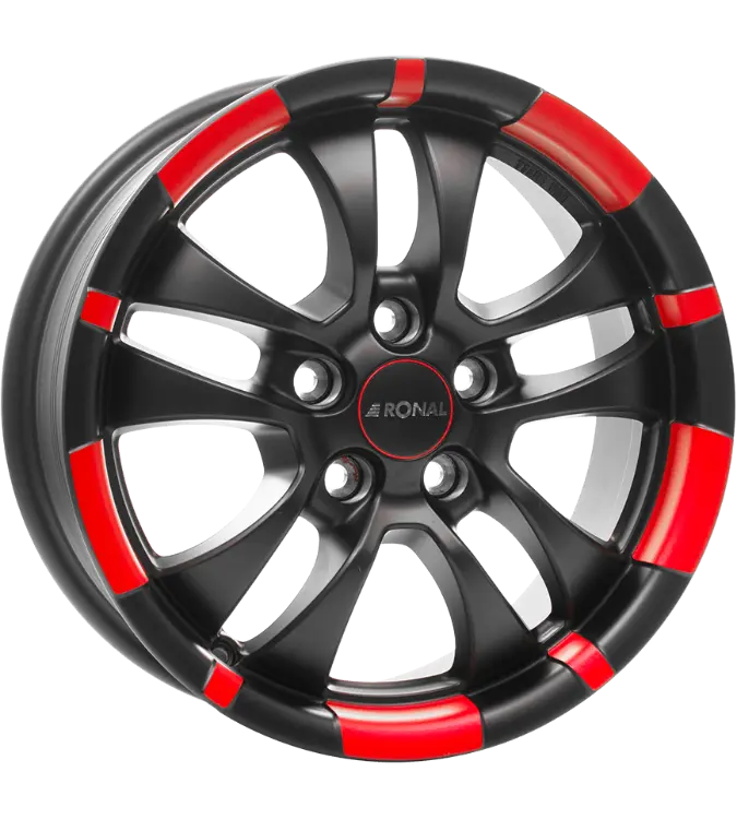 Ronal R59 Jetblack - Red 7,00x16 4x108,00 ET25,00