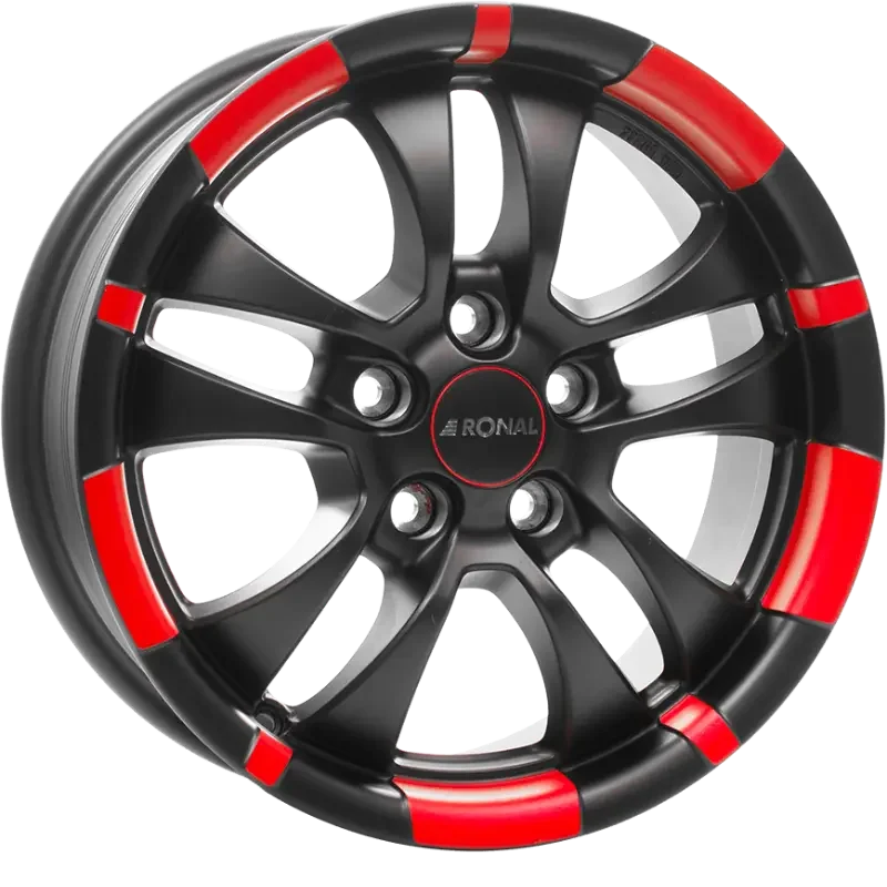Ronal R59 Jetblack - Red 6,00x15 4x100,00 ET45,00