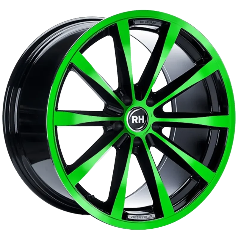 RH Alurad GT Rad Black Polished Green 10,00x19 5x112,00 ET45,00