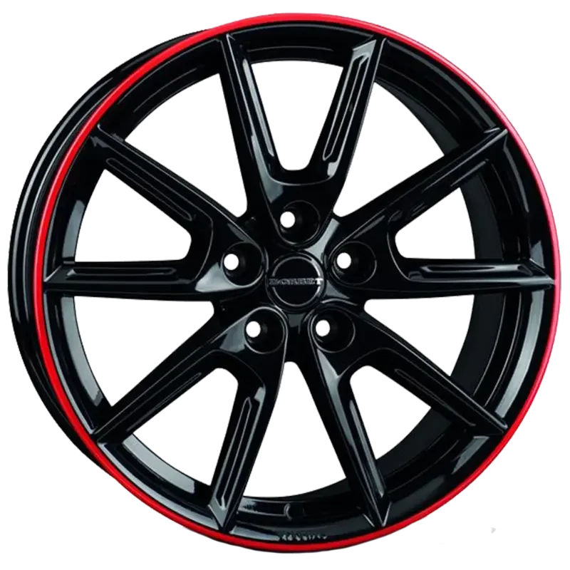 Borbet LX18 black glossy rim red 8,00x18 5x112,00 ET44,00