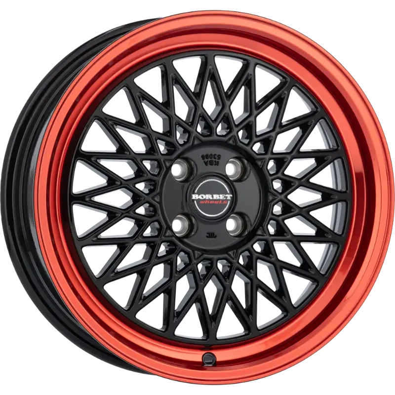 Borbet B black rim red 7,00x17 4x100,00 ET30,00